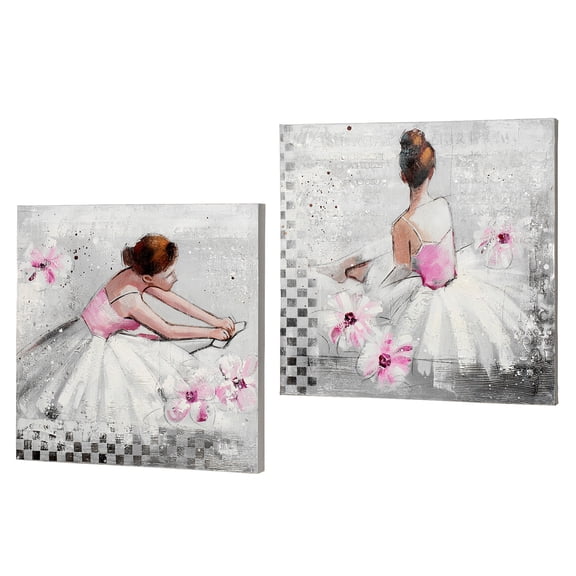 Reflective Moments Canvas Art Set White Set of Two 2