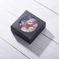 thumbnail image 3 of 24Pcs Kraft Paper Boxes with Clear Window 3x3x1.2 Black Kraft Gift Packaging Boxes, 3 of 9