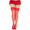 Red, variant on Women's Women's Plus Size Silicone lace top spandex sheer thigh hi 4139Q-WHITE