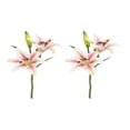 thumbnail image 2 of ZZkhGO 2 Pack Artificial Lily Flowers, Lifelike Silk Cloth Realistic Fake Lilies, No Maintenance Faux Flower Arrangement for Home Wedding Party Decor, Pink, 2 of 6