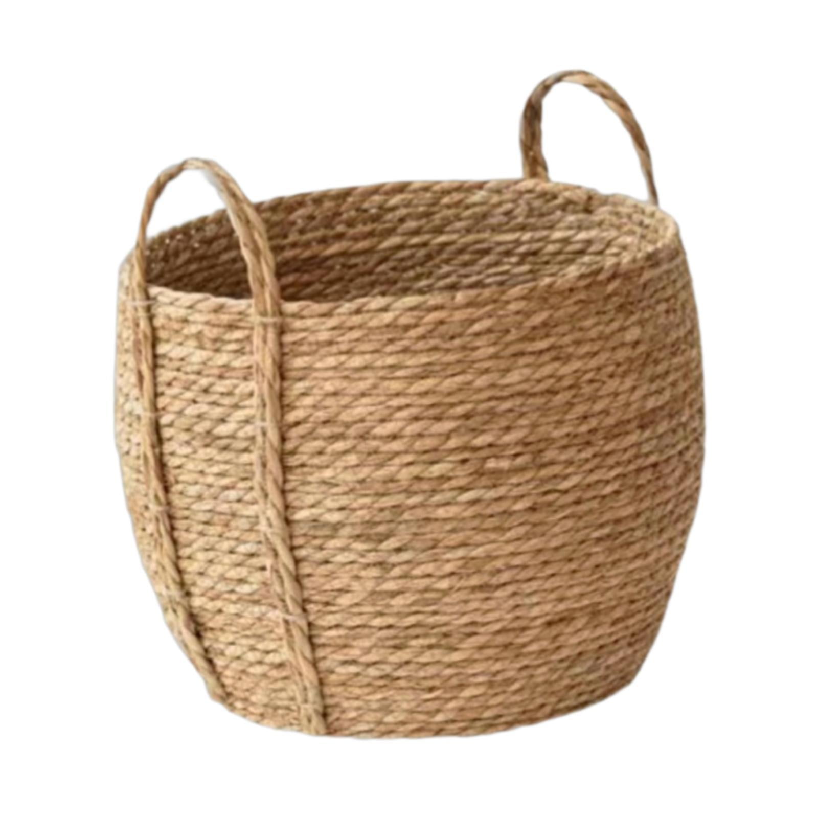 Vsenkes Woven Planter Basket Easy to Carry Ornament Home Decoration Plant Container for 35cmx35cmx28cm