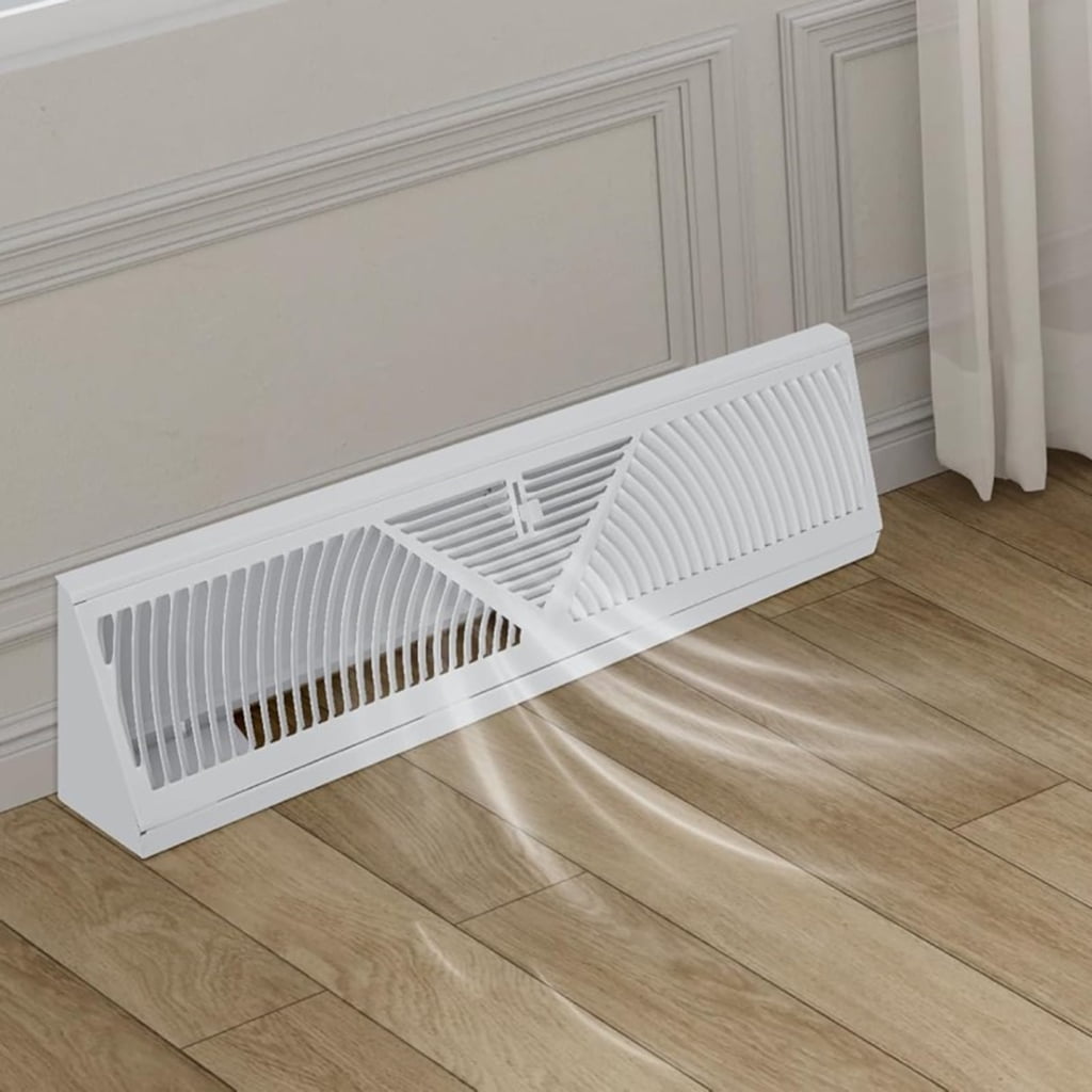 18 Inch Long Steel Floor Wall Corner Vent Cover with Adjustable Airflows Control