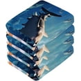 thumbnail image 3 of Sharks Pattern Washcloths, Soft and Absorbent Cotton Towel, 4 Pack 12 X 12 Inches Premium Quick Dry Face Towel Wash cloth, 3 of 7