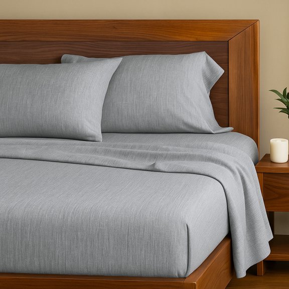 BedVoyage Sheet Set - Viscose from Bamboo Cotton - Breathable & Cozy - Twin - Silver