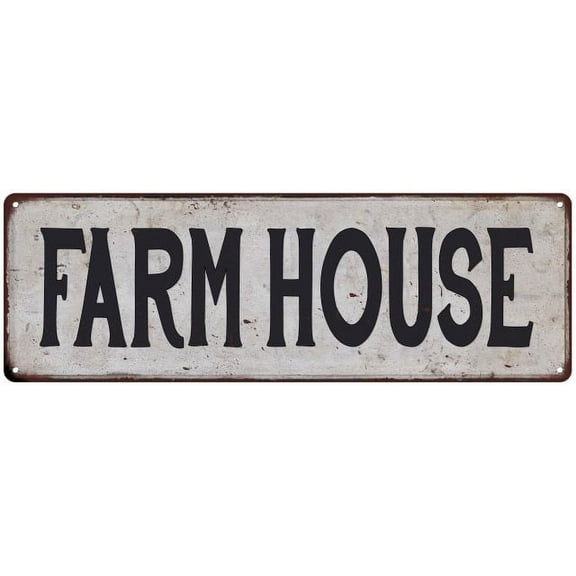 FARM HOUSE Vintage Look Rustic 6x18 Metal Sign Chic Retro 206180035075