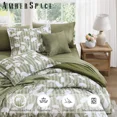 thumbnail image 2 of Amberspace Botanical Flowers Design 7-piece Bed in a Bag Comforter Set with Sheets,Olive Green,King, 2 of 8