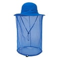 thumbnail image 2 of Unisex Mosquito Insect Bee Net Mesh Head Face Protector Fishing Hunting Hat Sapphire Blue, 2 of 13