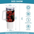 thumbnail image 3 of SKYSONIC Insulated Tumblers with Lids and Straws Handles 40oz Water Bottle Red Poppies Flowers Black Travel Mug Reusable Stainless Steel Thermos Vacuum, 3 of 7