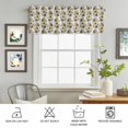 thumbnail image 6 of Kitchen Valances for Window, Watercolor Yellow Black Flower Floral Light Filtering Rod Pocket Valance Curtain, Spring Botantical Short Curtains Window Topper for Bedroom Bathroom Living Room 54x18in, 6 of 9