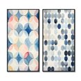 thumbnail image 2 of Designart "Circular Retro Watercolor Indigo Secrets V" Modern Geometric Framed Wall Art Set Of 2 - Modern Blue Framed Wall Art Set Of 2, 2 of 6