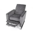 thumbnail image 6 of GDF Studio Pendry Modern Upholstered Pushback Recliner, Gray Fabric and Silver, 6 of 7
