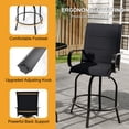 thumbnail image 6 of TROPOW Outdoor Swivel Bar Stools, All-Weather High Back Armrest Patio Chairs for Deck Lawn Garden Backyard, 6 of 7