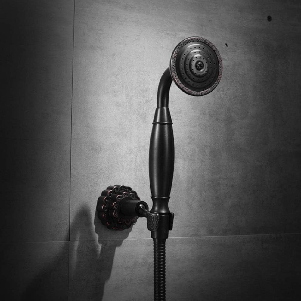 Black Bronze Shower Faucet Set Wall Mounted Bathroom Bathtub Faucet Vintage Handheld Shower Head, Single Handle