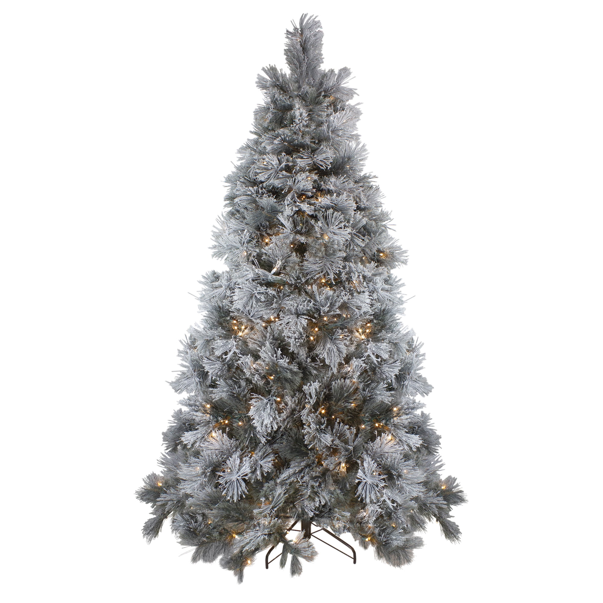 Pre lit black spruce artificial Christmas tree Perfectly flocked