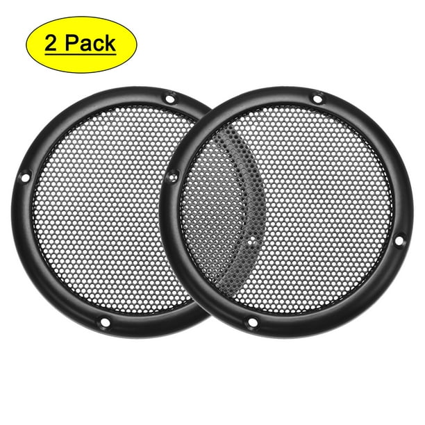Cubierta de rejilla para altavoz Uxcell Metal de 3.5 pulgadas 96.7mm Círculo decorativo de malla Protector de subwoofer Negro 2 piezas