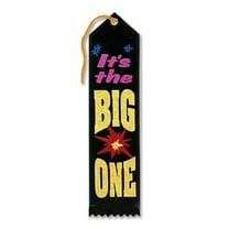 Pack of 6 Black "It's The Big One Award" School Award Ribbon Bookmarks 8"