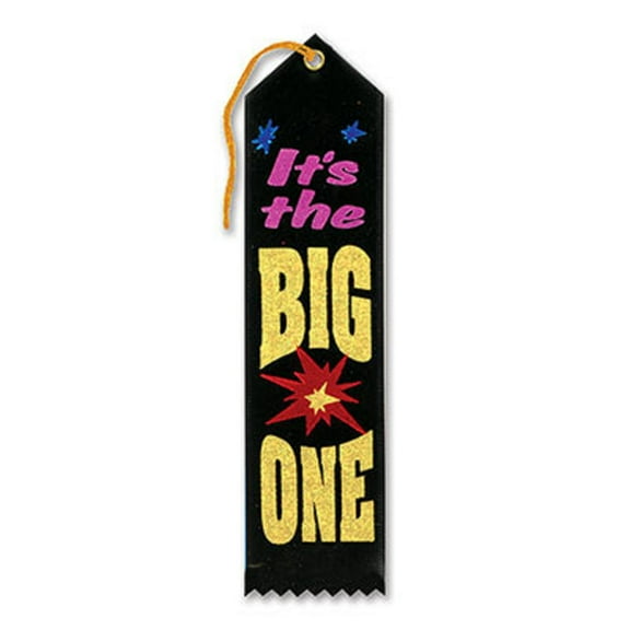 Pack of 6 Black "It's The Big One Award" School Award Ribbon Bookmarks 8"
