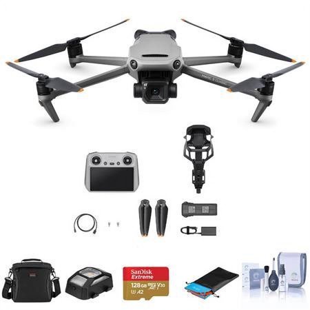 Mavic 3 Classic Drone with RC Controller Bundle with 128GB microSD Card  Shoulder Bag  Anti-Collision Light  Landing Pad  Cleaning Kit