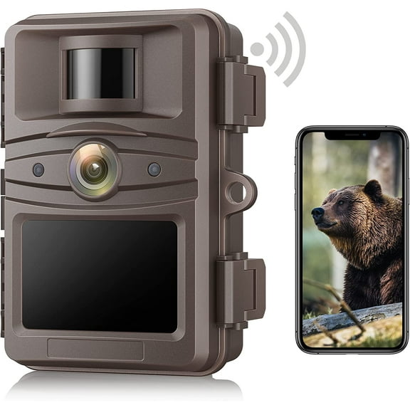 CAMPARK Trail Camera 4K 32MP WiFi Bluetooth Game Camera with Night Vision Motion Activated 0.2s Trigger Time IP66 Waterproof 2.4" LCD Hunting Deer Trail Cam for Wildlife Monitoring