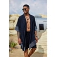 thumbnail image 3 of COOFANDY Men's Long Cardigan Cotton Kimono Robe Lightweight Casual Beach Drape Cape, 3 of 6