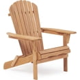 thumbnail image 3 of Half Assembled Folding Adirondack Chair Set of 2 Light Brown Solid Wood Beach Style for Outdoor Garden Lawn Backyard Fire Pit, 3 of 10