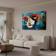 thumbnail image 3 of Abstract Portrait Features Exaggerated Facial Features Poster Decorative Painting Canvas Wall Art Living Room Posters Bedroom Painting,Frame-style,28×41inch (70×105cm), 3 of 8