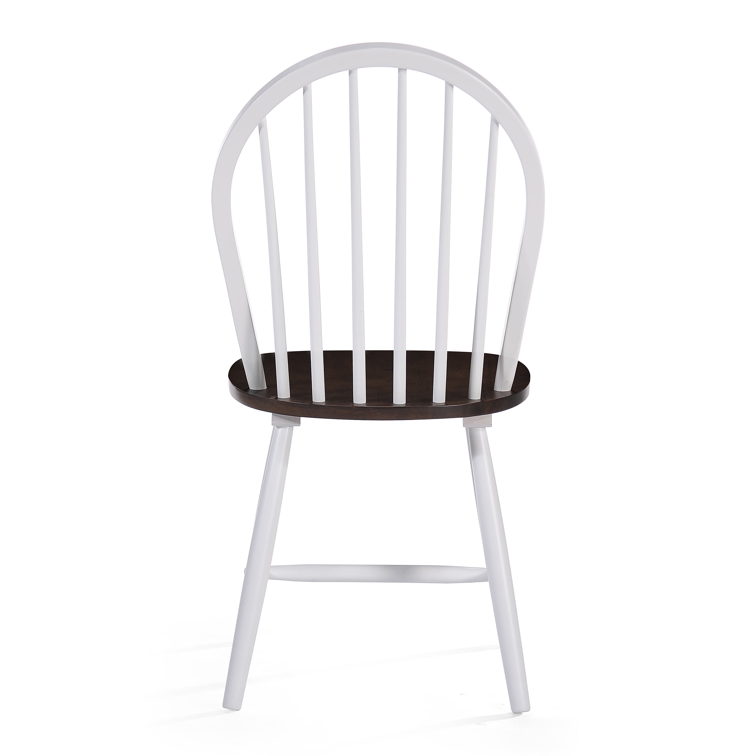 Noble House Conrad Farmhouse Rubberwood Dining Chairs, Set of 2, Brown, White