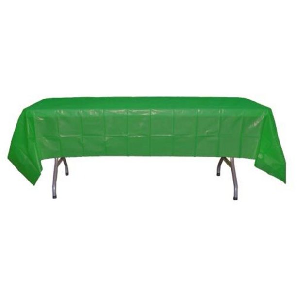 Disposable Plastic Emerald Green Table Cover Rectangular 54in. x
