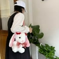 thumbnail image 2 of Cute Cartoon Plush Rabbit Shoulder Plush Handbag Shoulder Bag Bag Animal Purse Cellphone Bag, 2 of 9