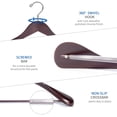 thumbnail image 3 of Suit Hangers Nature Smile Luxury, madera de caoba, paquete de 12, 3 of 8