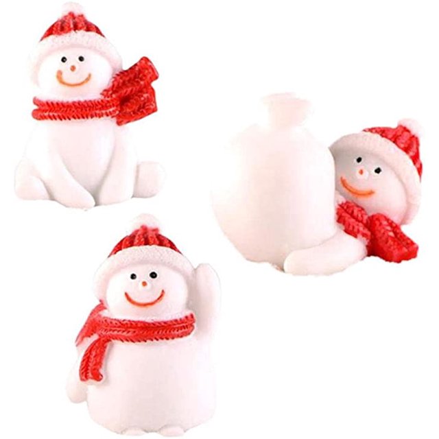 1pc Miniature Christmas Tree Santa Claus Snowmen Terrarium Ornament Gift Fairy Garden Figures Home Table Decor Micro Landscape(Random Style)