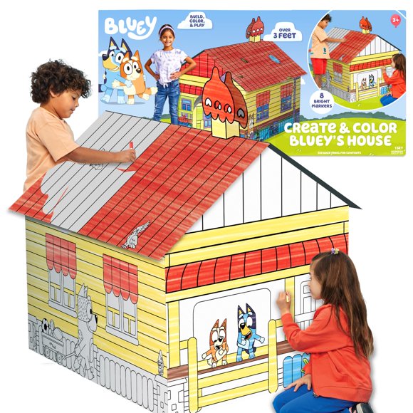 Bluey Créer et Colorier la Maison de Bluey, Maisonnette pour Enfant
