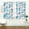 thumbnail image 2 of MKHERT Sea Blue Waves Blackout Window Curtain Kitchen Curtain 26x39 inch, 2 Panels, 2 of 3