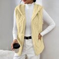 thumbnail image 5 of Kinrui Womens Sherpa Vest Textured Open Front Knit Flannel Vest Jackets Lightweight Outerwear with Pocket Yellow M, 5 of 9