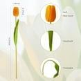 thumbnail image 3 of 10PCS Faux Flowers with Vase, Faux Silk Tulip Flower Artificial Flowers Bouquet in Glass Vase, Faux Flower Arrangement with Vase for Home Office Decoration, Dining Table Centerpiece Fake Tulips, 3 of 5