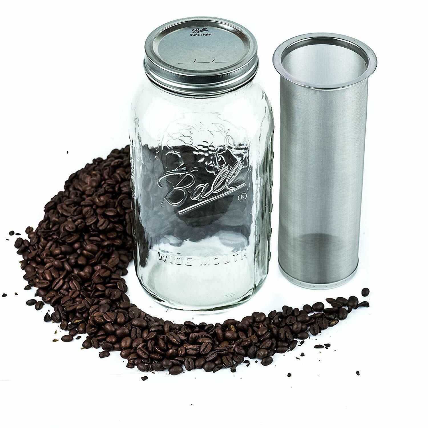 KIQ Cold Brew Coffee Infuser Mesh Weave Filter Tube 2 Quarts(64 oz