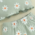 thumbnail image 6 of Okbabeha Toddler Girl Summer Outfit Baby Daisy Crew Neck Short Sleeve T Shirts Tops and Shorts Set Cute 2Pcs Clothes, 6 of 7