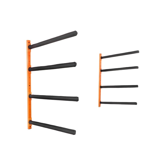 Heavy Duty Kayak Wall Rack, 4-Boat Paddleboard Storage Hanger with Adjustable Padded Arms for Garage, Indoor Outdoor Use, 400 lb Capacity.