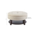 thumbnail image 5 of Miller Round Storage Ottoman - Beige, 5 of 7
