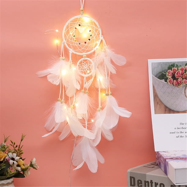 Atrapasueños Hot6sl Carillón de Viento Colgante con Luz LED