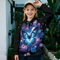 thumbnail image 2 of Uourmeti Floral Butterfly Quarter Zip Up Sweatshirts for Kids Girls Long Sleeve Pullover Sweatshirts Soft Lightweight Comfy Casual for Daily Wear Size 13-14, 2 of 7