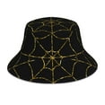 thumbnail image 3 of Daiia Golden Spider Web Pattern Bucket Hat - Trendy Cotton Sun Hat for Beach, Golf, Fishing - Fun Outdoor Vacation Boonie for Men and Women, 3 of 9