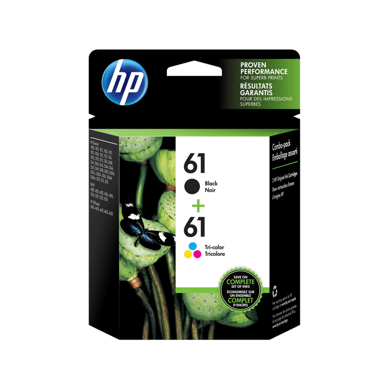 HP 61, (CR259FN) 2-pack Black/Tri-Color Original Ink Cartridges HP 61, (CR259FN) 2-pack Black/Tri-Color Original Ink Cartridges