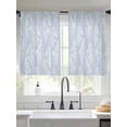 thumbnail image 2 of Light Blue Botanical Sheer Curtains 54 Inch Length 2 Panels Set Window Treatments, Pastoral Elegant Spring Floral Rod Pocket Semi Curtains for Living Room/Bedroom/Kitchen Décor, 104"W x 54"L, 2 of 7