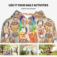 thumbnail image 4 of Wukai Colorful Owls Print Womens Hoodies Fleece Sweatshirts Long Sleeve Sweaters Pullover Fall Outfits Winter Clothes-XX-Large, 4 of 7