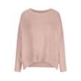 thumbnail image 3 of PEONAVET Chandail à Col Rond pour Femmes Mode Féminine Décontractée Ample Grande Taille Manches Longues Chandail Tricoté Chandail à Col Rond, 3 of 5