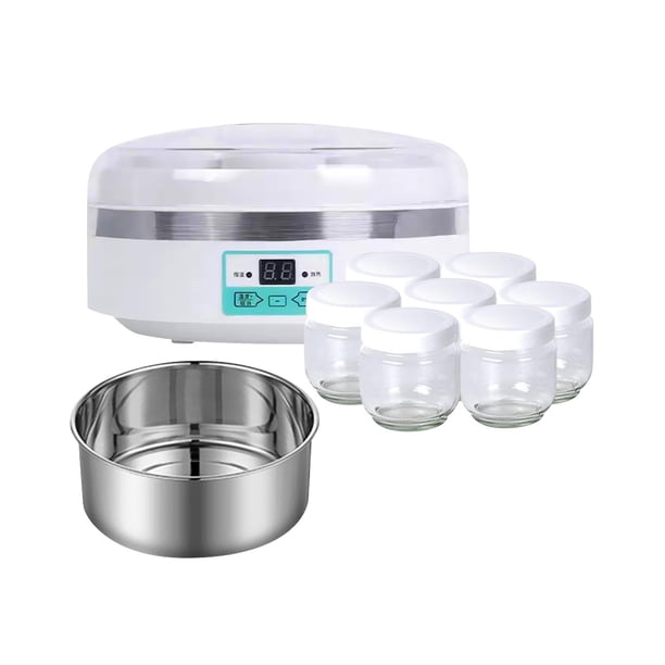 Yogurtera compacta con Control de temperatura constante, electrodomésticos eléctricos de cocina, yogurteras automáticas portátiles para Cocina 7 Revestimiento de vidrio de 17 L Macarena Yogurtera