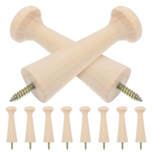 ORDDIART 10Pcs Shaker Peg Hooks Khaki Wood for Home Decor and Organizing