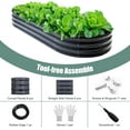 thumbnail image 2 of Galvanized Steel Raised Garden Bed 12" Tall Oval Galvanized Steel Raised Garden Bed - 7x3ft Oval Outdoor Planter Box with Rubber Edging (Grey), 2 of 7