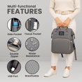 thumbnail image 2 of Multifunctional Baby Diaper Bag Backpack with Changing Station Baby Bag for Moms, Dads, Shower Gifts for Newborn Essentials (Diaper Bag Grey), 2 of 4